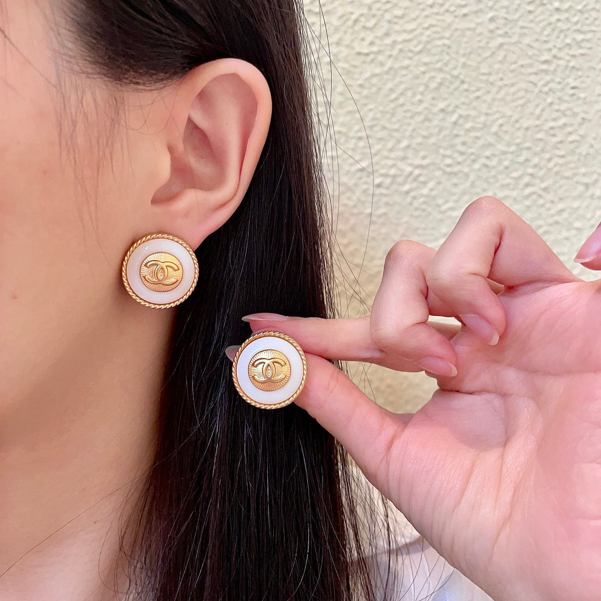 Martin Graham stud earrings in polished metal-tone – main product view