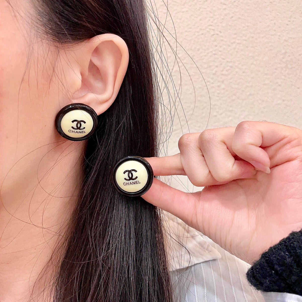 Martin Graham stud earrings in polished metal-tone – main product view