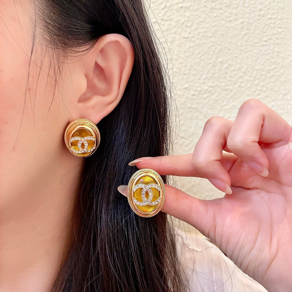 Martin Graham stud earrings in polished metal-tone – main product view