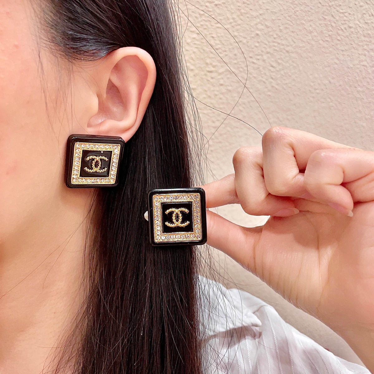 Martin Graham stud earrings in polished metal-tone – main product view