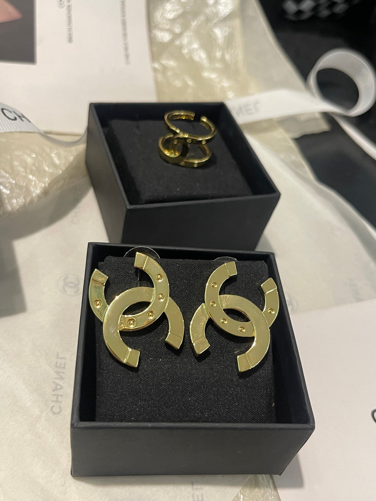 Martin Graham stud earrings in polished metal-tone – main product view