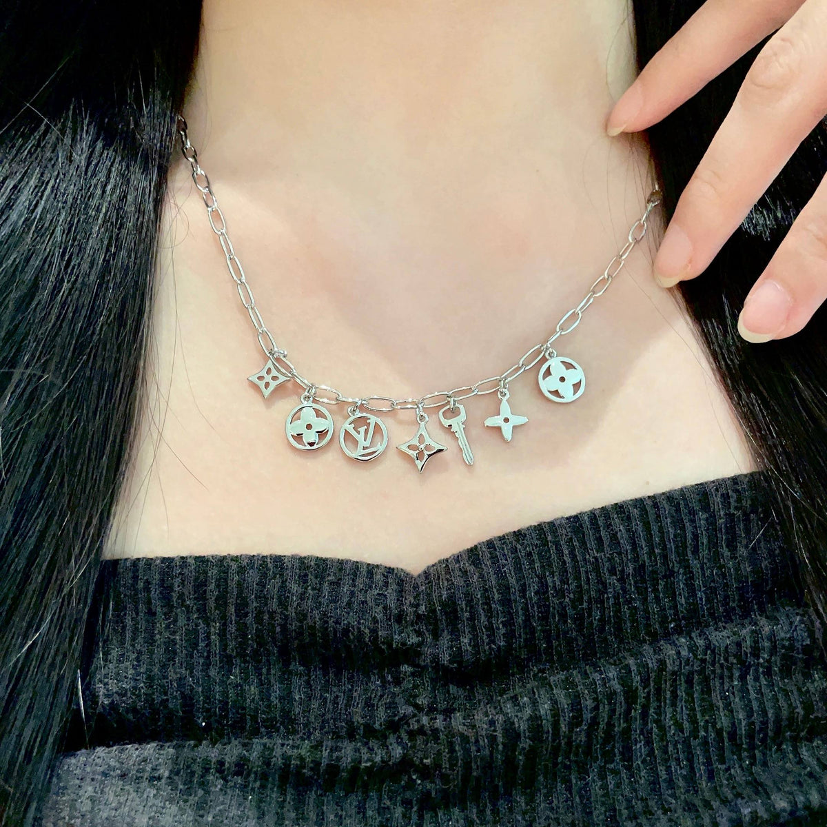 Martin Graham pendant necklace in polished metal-tone – main product view