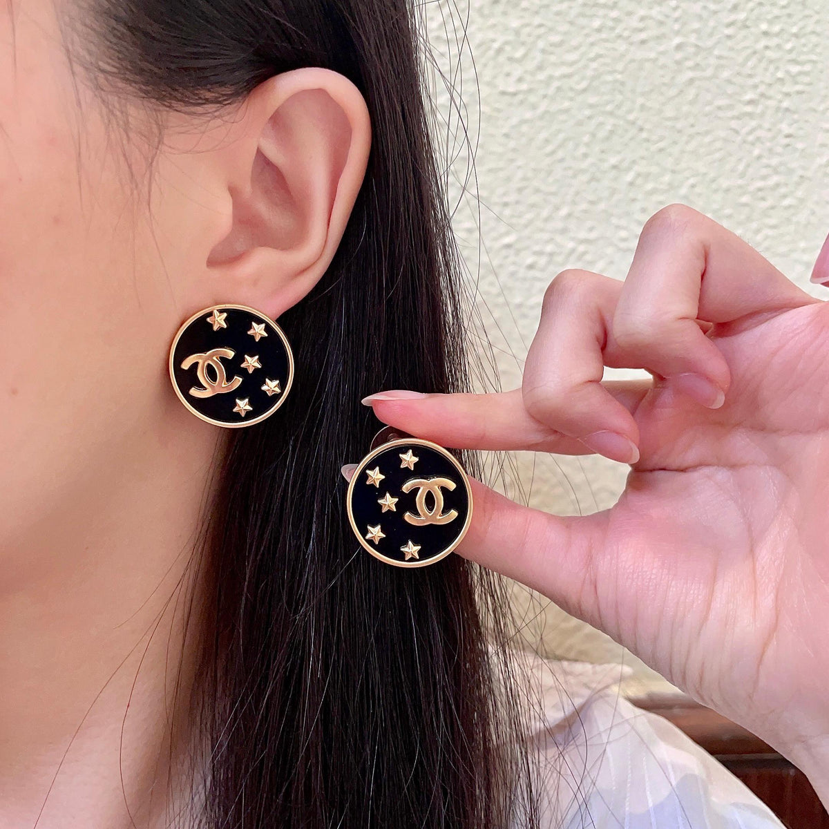 Martin Graham stud earrings in polished metal-tone – main product view