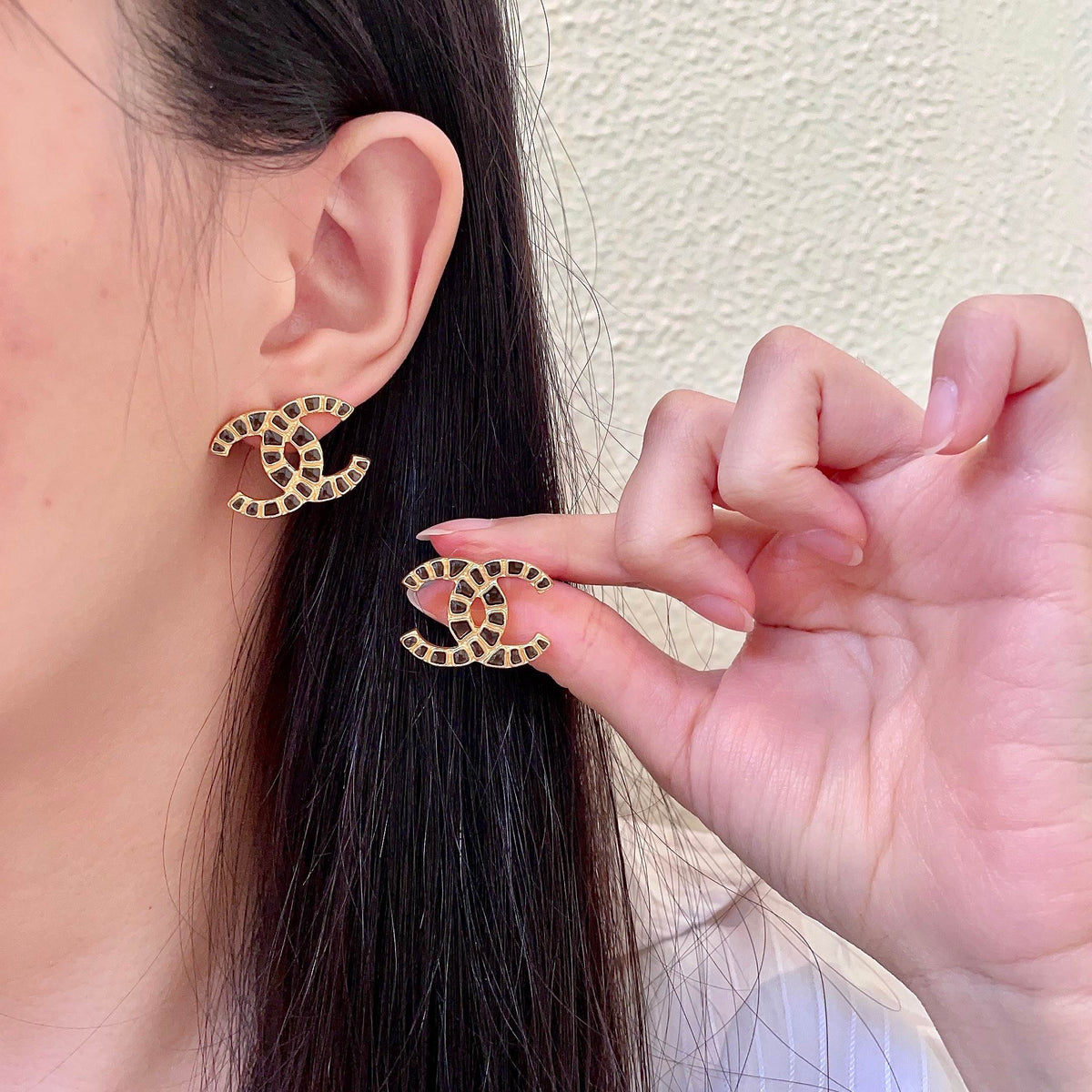 Martin Graham stud earrings in polished metal-tone – main product view