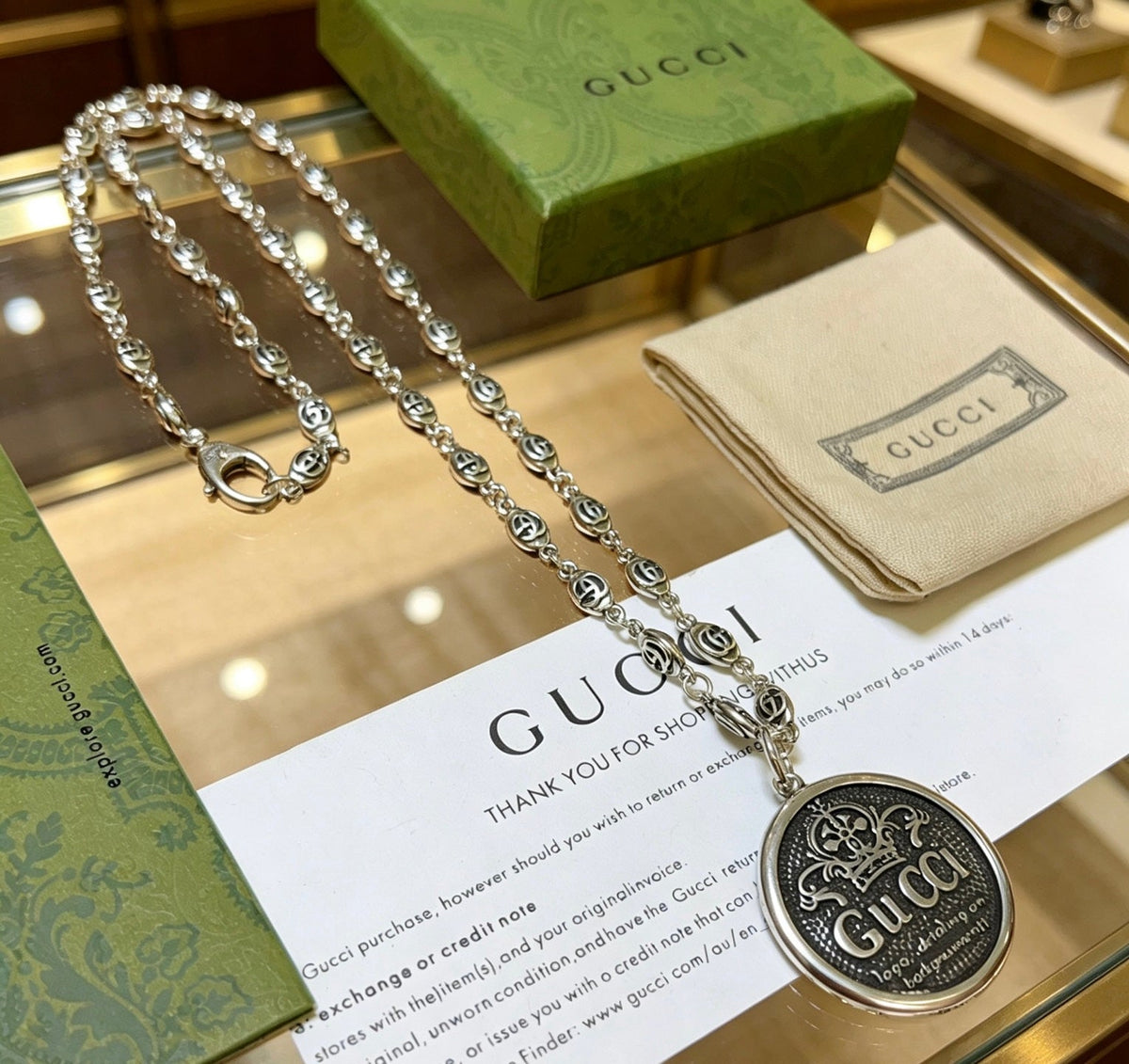 Martin Graham pendant necklace in polished metal-tone – main product view