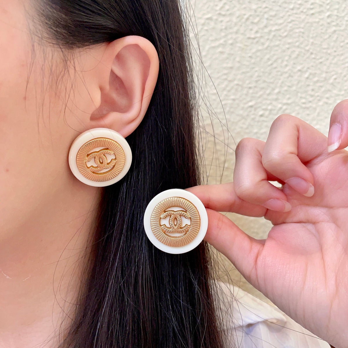 Martin Graham stud earrings in polished metal-tone – main product view