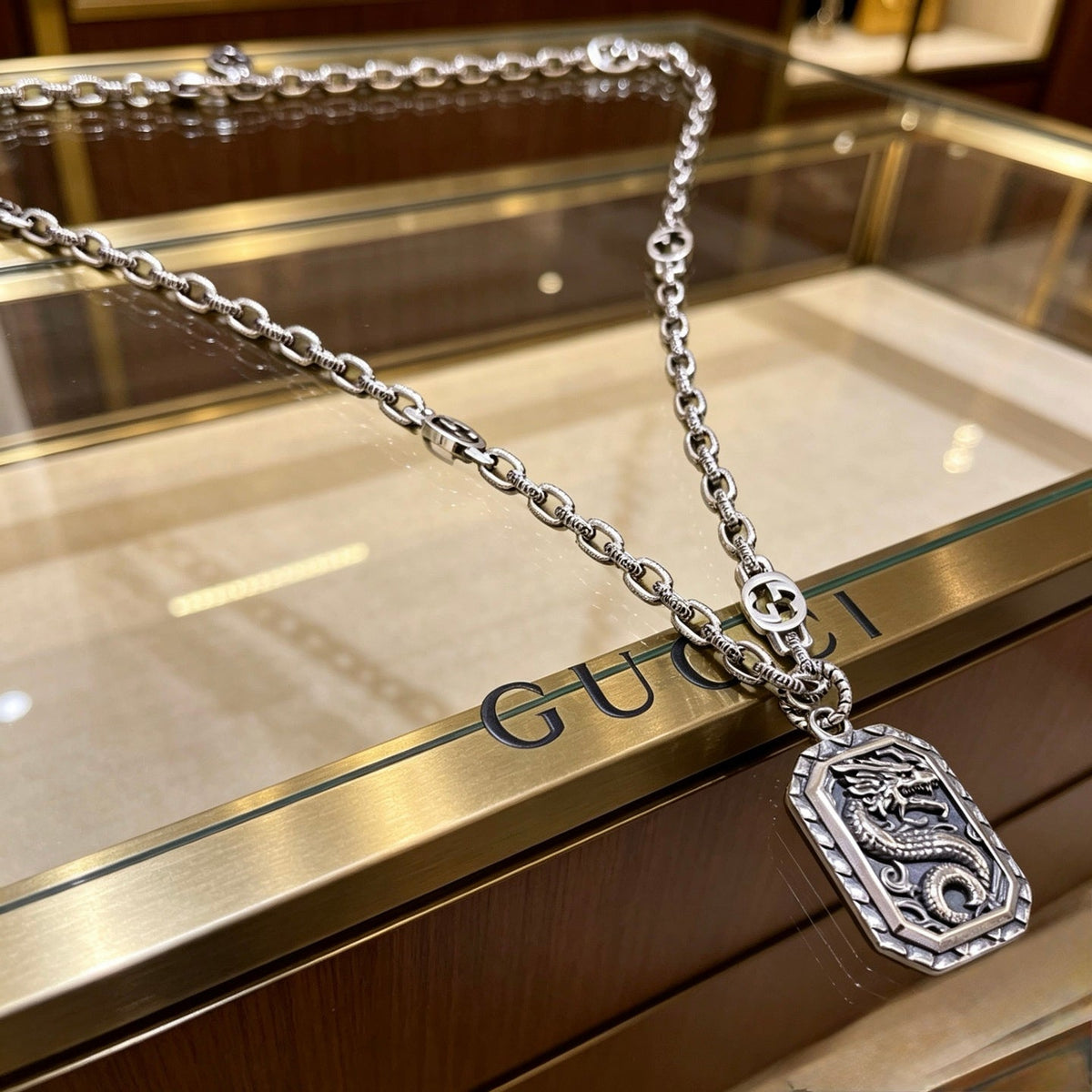 Martin Graham pendant necklace in polished metal-tone – main product view