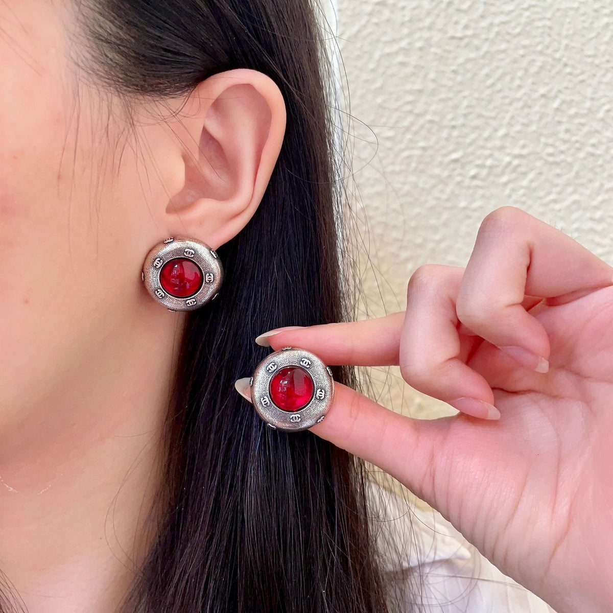 Martin Graham stud earrings in polished metal-tone – main product view