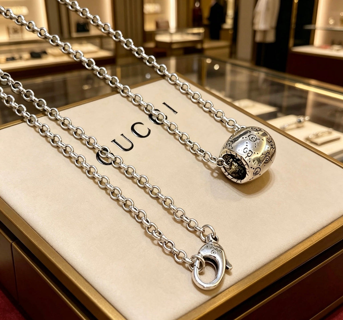 Martin Graham pendant necklace in polished metal-tone – main product view