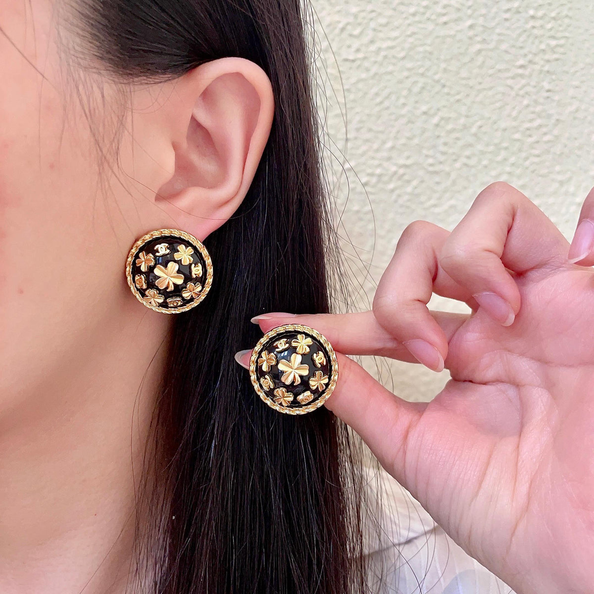 Martin Graham stud earrings in polished metal-tone – main product view