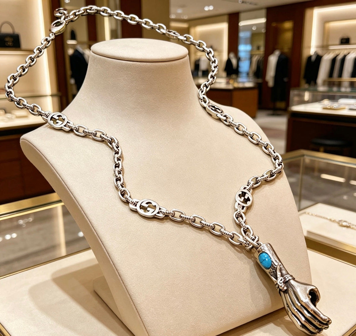 Martin Graham pendant necklace in polished metal-tone – main product view
