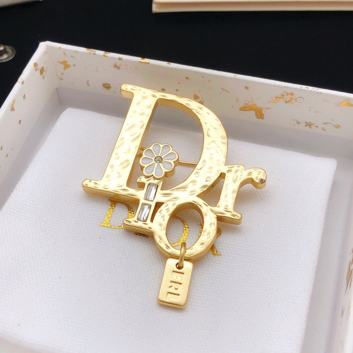 Martin Graham brooch in polished metal-tone – side detail