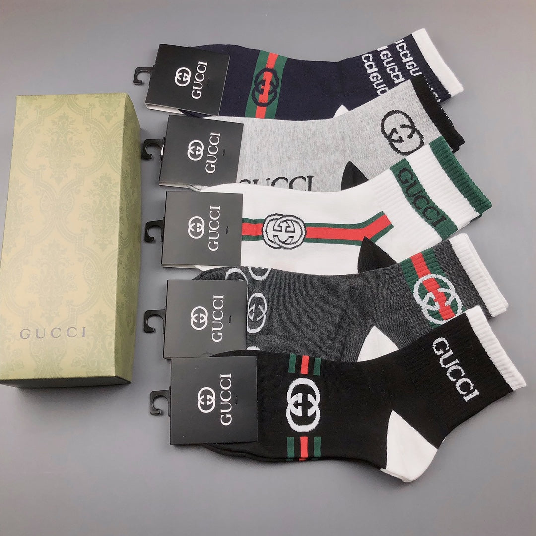 Gucci Classic Crew Socks - 5-Pair Box