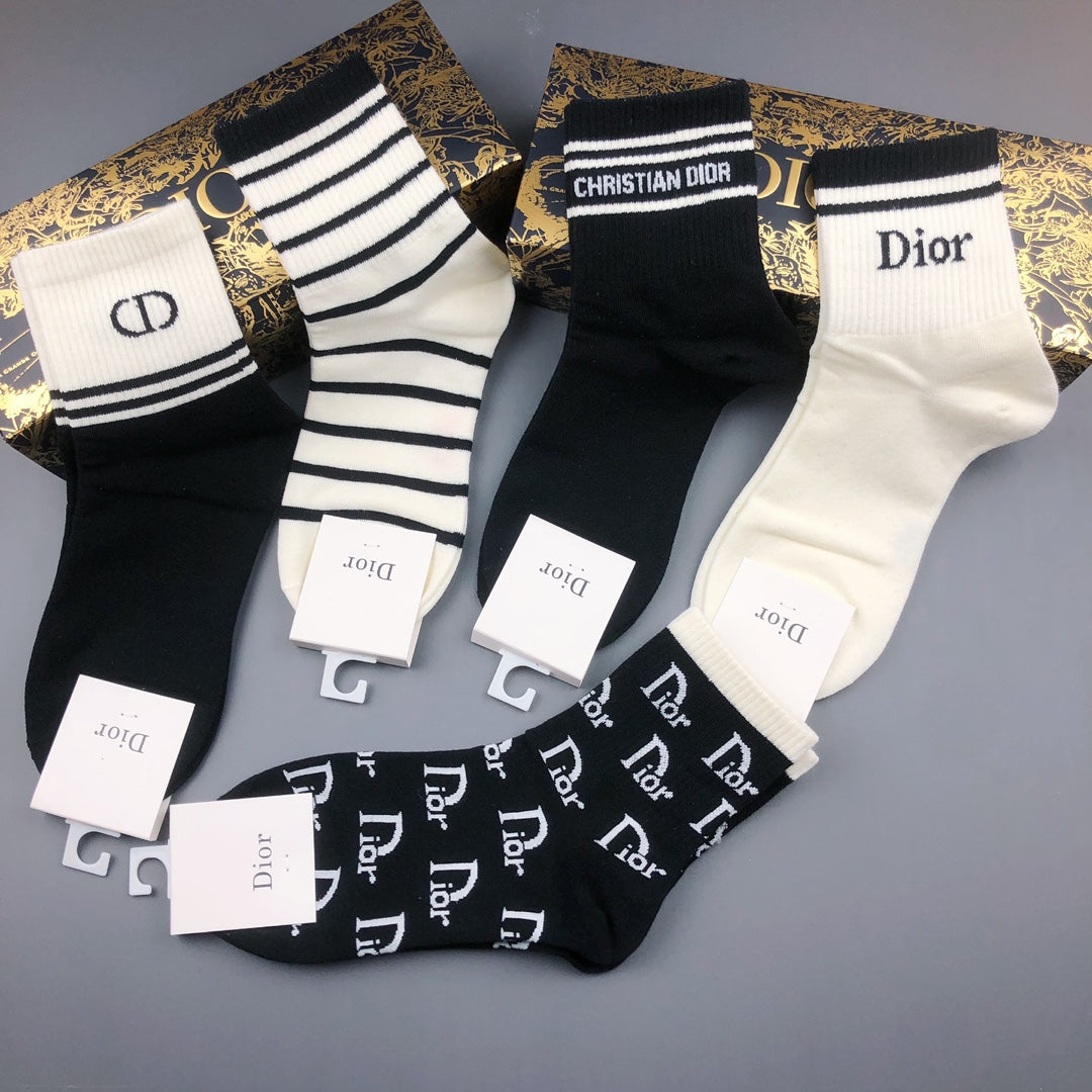 Dior Graphic Crew Socks - 5-Pair Box