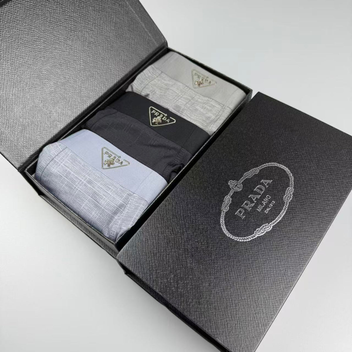 Prada Logo Detail Men's Boxer Briefs - 3-Piece Box