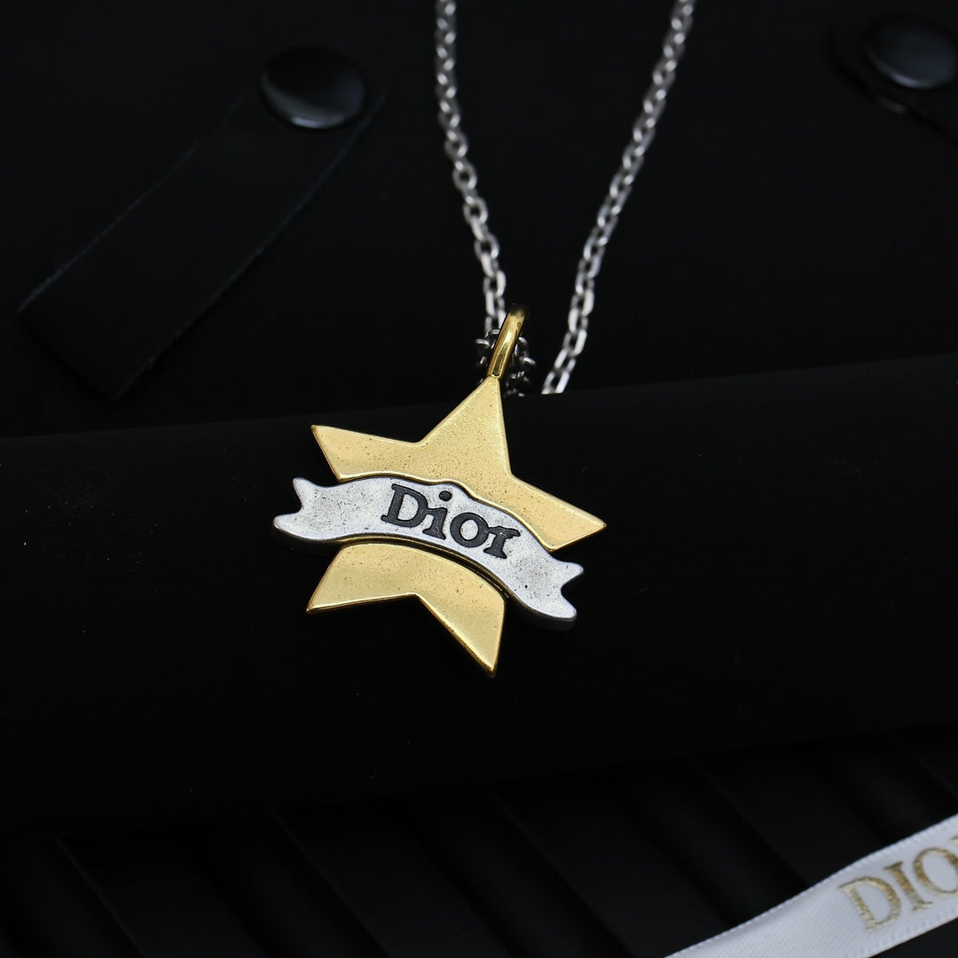 Martin Graham pendant necklace in polished metal-tone – close-up detail
