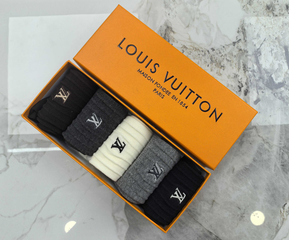 Louis Vuitton Combed Cotton Crew Socks - 5-Pair Set