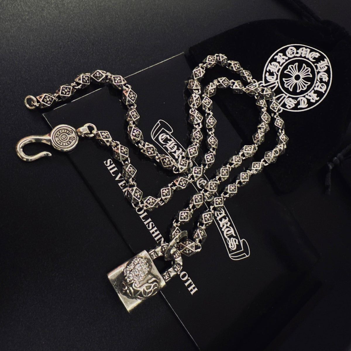 Martin Graham pendant necklace in polished metal-tone – front product view