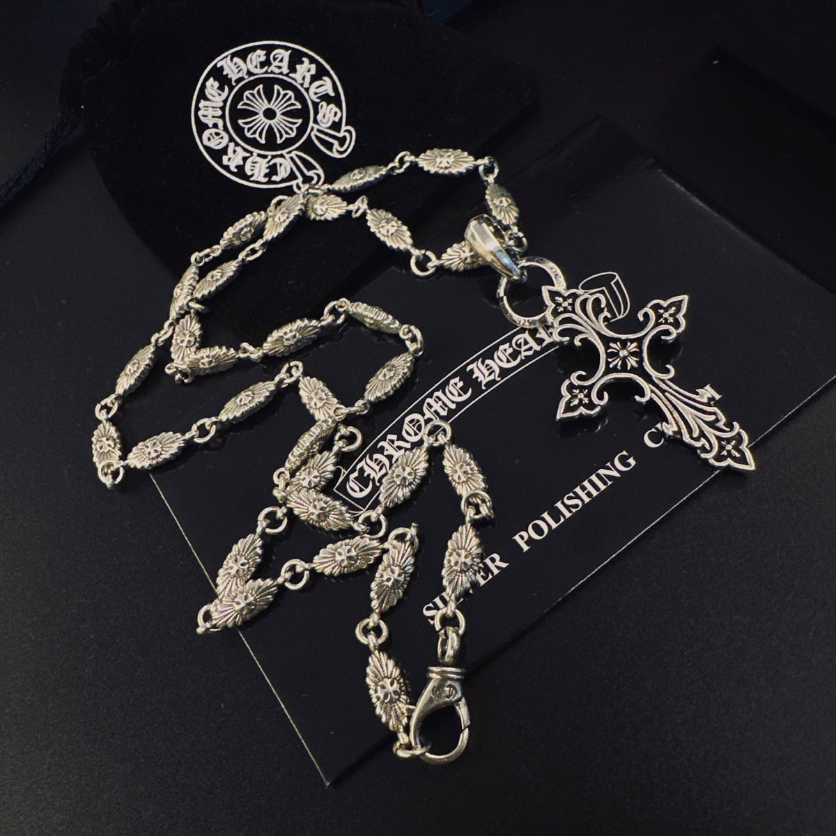 Martin Graham pendant necklace in polished metal-tone – front product view