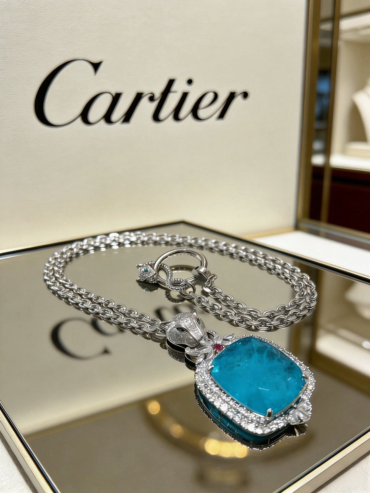 Martin Graham pendant necklace in polished metal-tone – front view