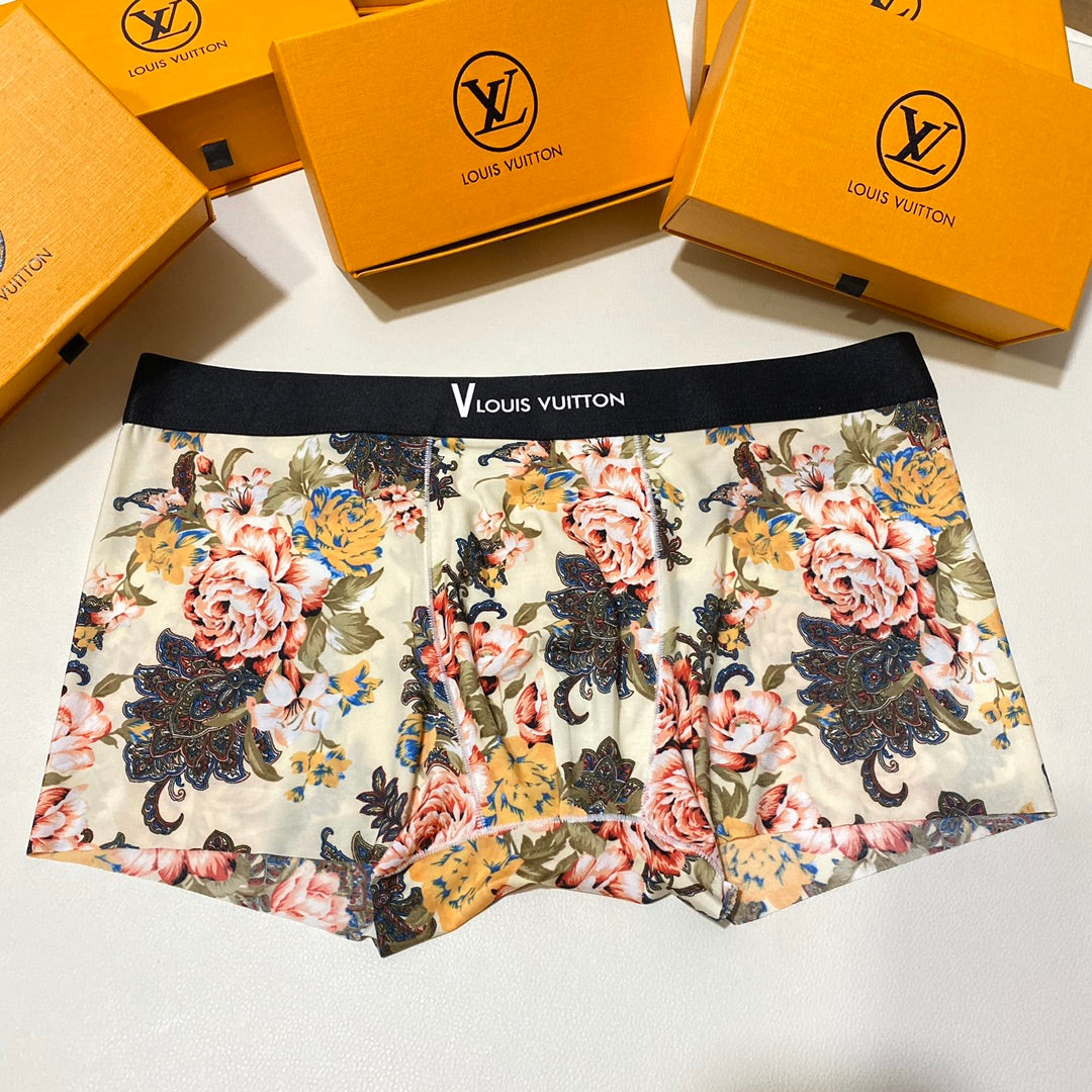 Louis Vuitton Floral And All-Over Art Prints Men's Boxer Briefs - 3-Piece Box