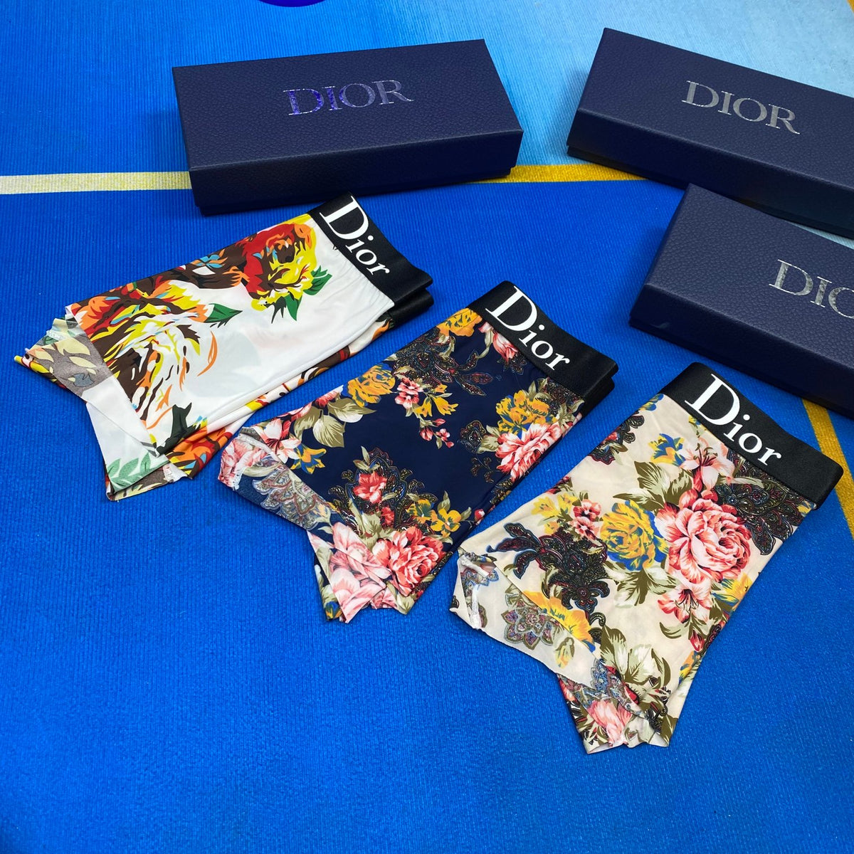 Dior Contrast Waistbands Men's Boxer Briefs - 3-Piece Box