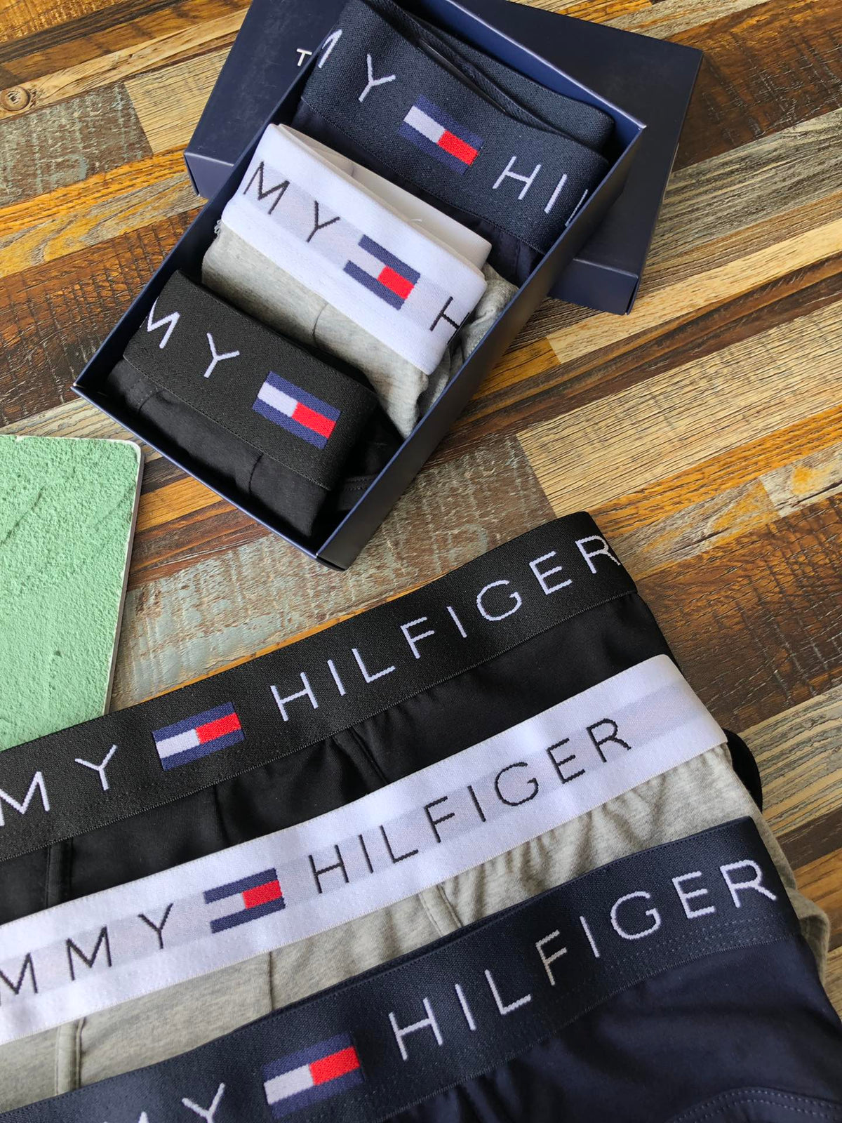 Tommy Hilfiger Flag-Colour Waistband Men's Briefs - 3-Piece Box