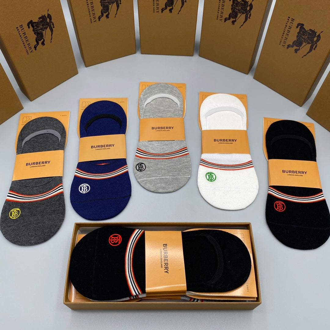 Burberry No-Show Socks – 5-Pair Pack