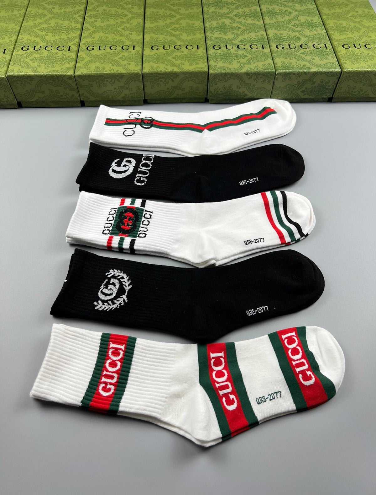Gucci Mixed Logo Crew Socks - Box of 5 Pairs