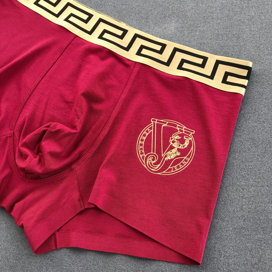 Versace Greek-Key Waistbands And Crest Details Men's Boxer Briefs - 3-Piece Box