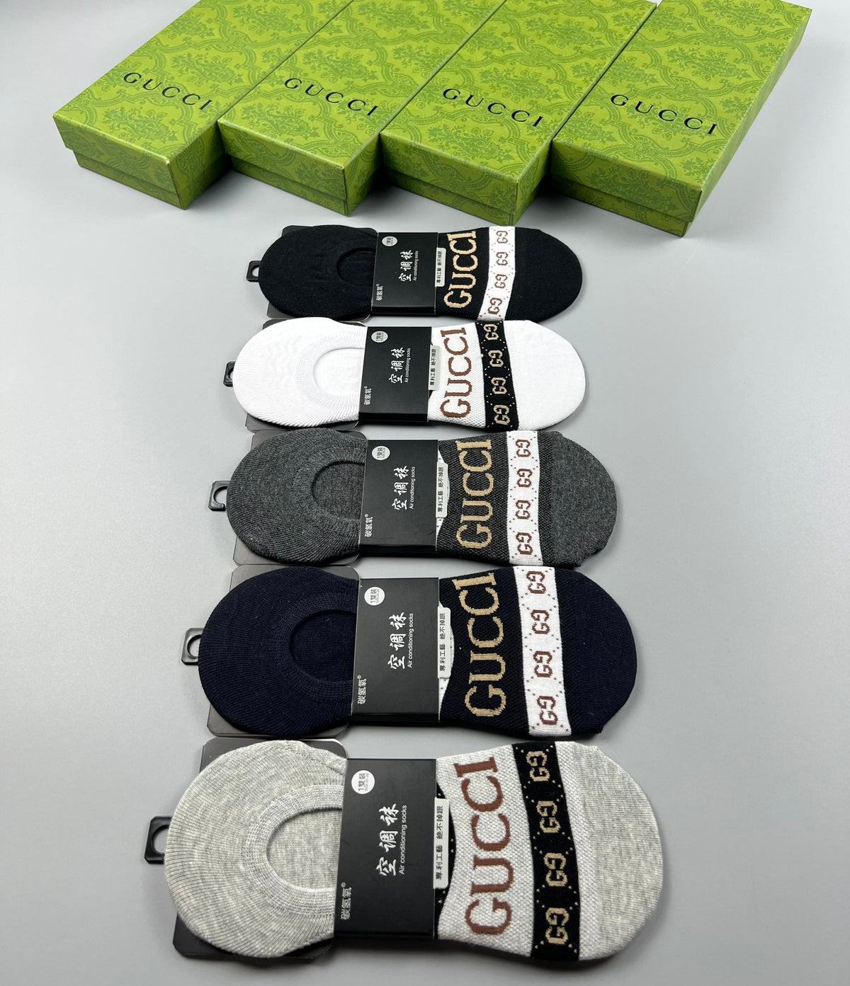 Gucci Cotton No-Show Socks - 5-Pair Set