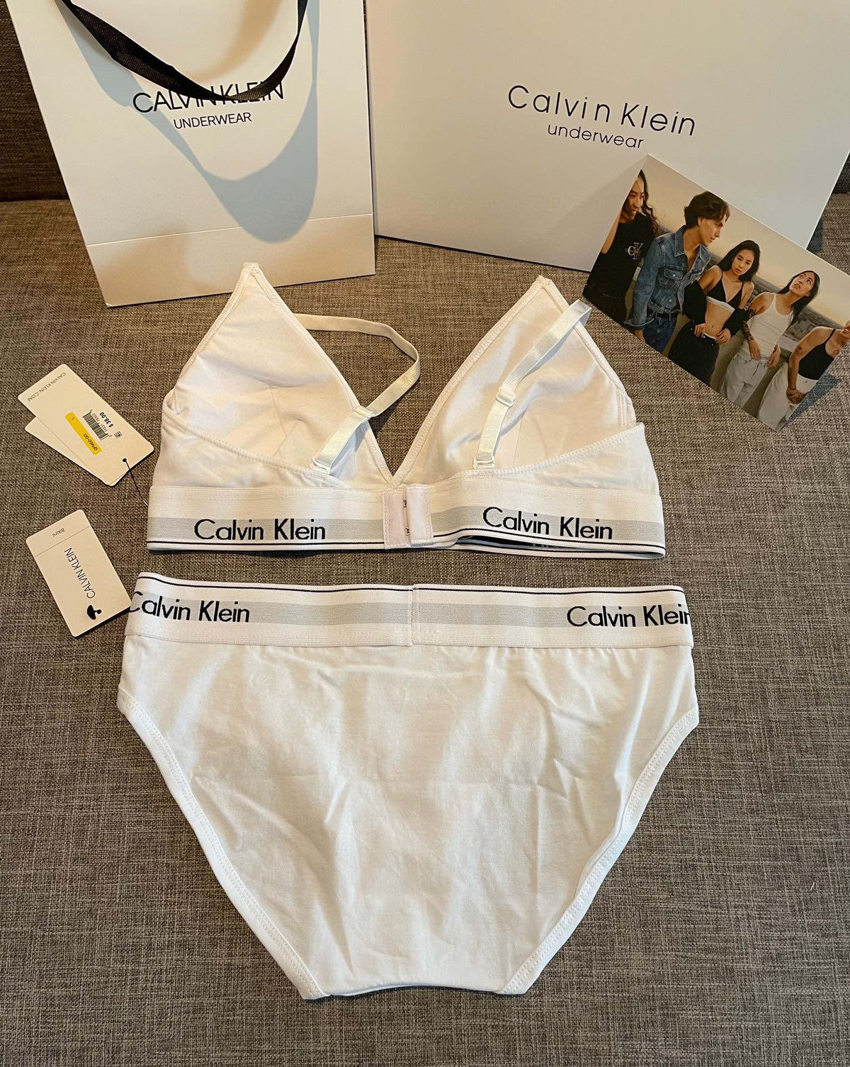 Calvin Klein White Triangle Bra and Brief Set Women's Bra & Brief Set - 2-Piece Set