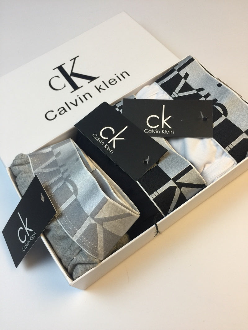 Calvin Klein Cotton All-Over Monogram-Style Graphics Men's Boxer Briefs - 3-Piece Box