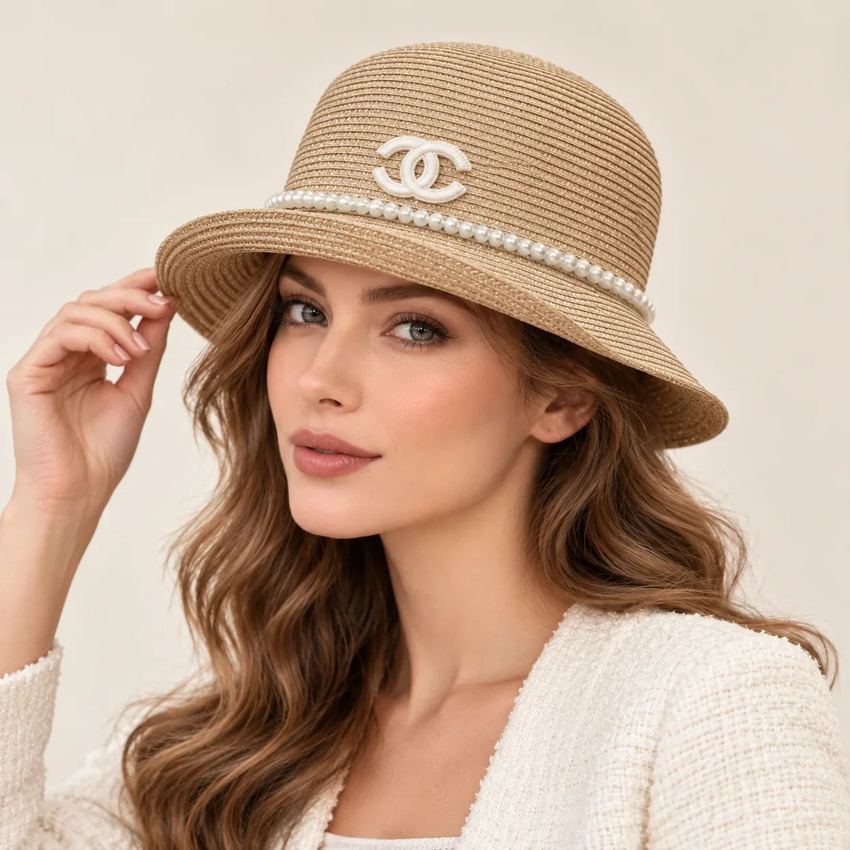 Chanel Woven Open Knit Bucket Hat - image 1