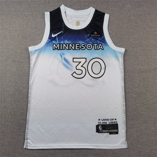 Men's Minnesota Timberwolves Julius Randle #30 White 2024/25 Swingman Player Jerseys - City Edition