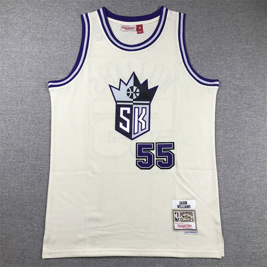 Men's Sacramento Kings Jason Williams #55 Cream Hardwood Classics Swingman Jerseys