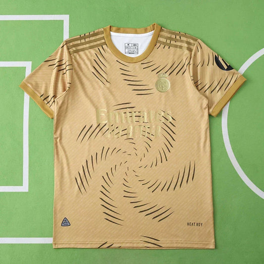 Real Madrid 2025/26 All Gold Vortex Concept Jersey – Heat RDY Adidas Fan Version