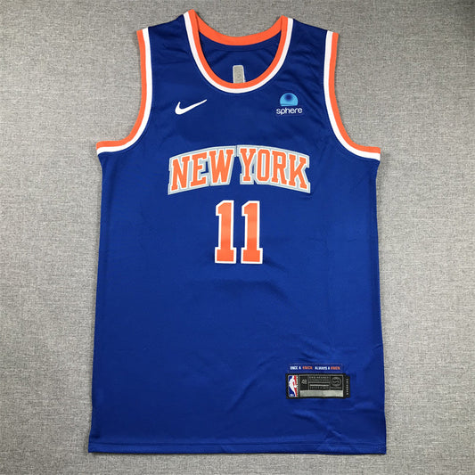 Men's New York Knicks Jalen Brunson #11 Blue Swingman Jerseys - Icon Edition