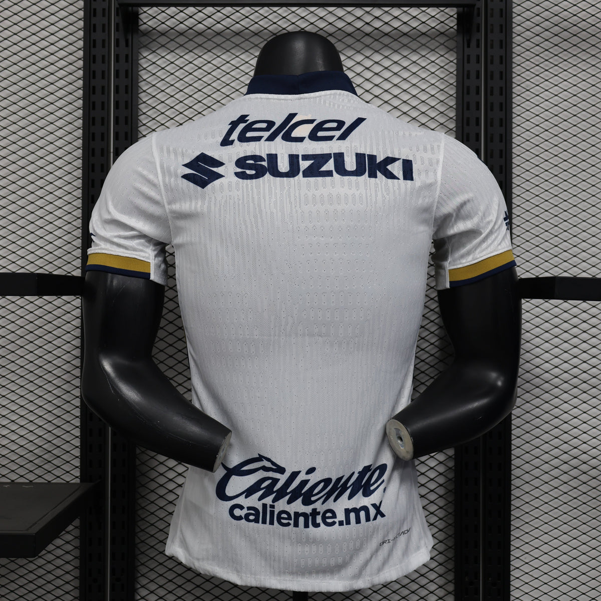 2025/26 Pumas UNAM Home Player Version Jersey -  White Navy Blue Gold Chest Panel - DHL - Mifel - Pumas Lion Crest