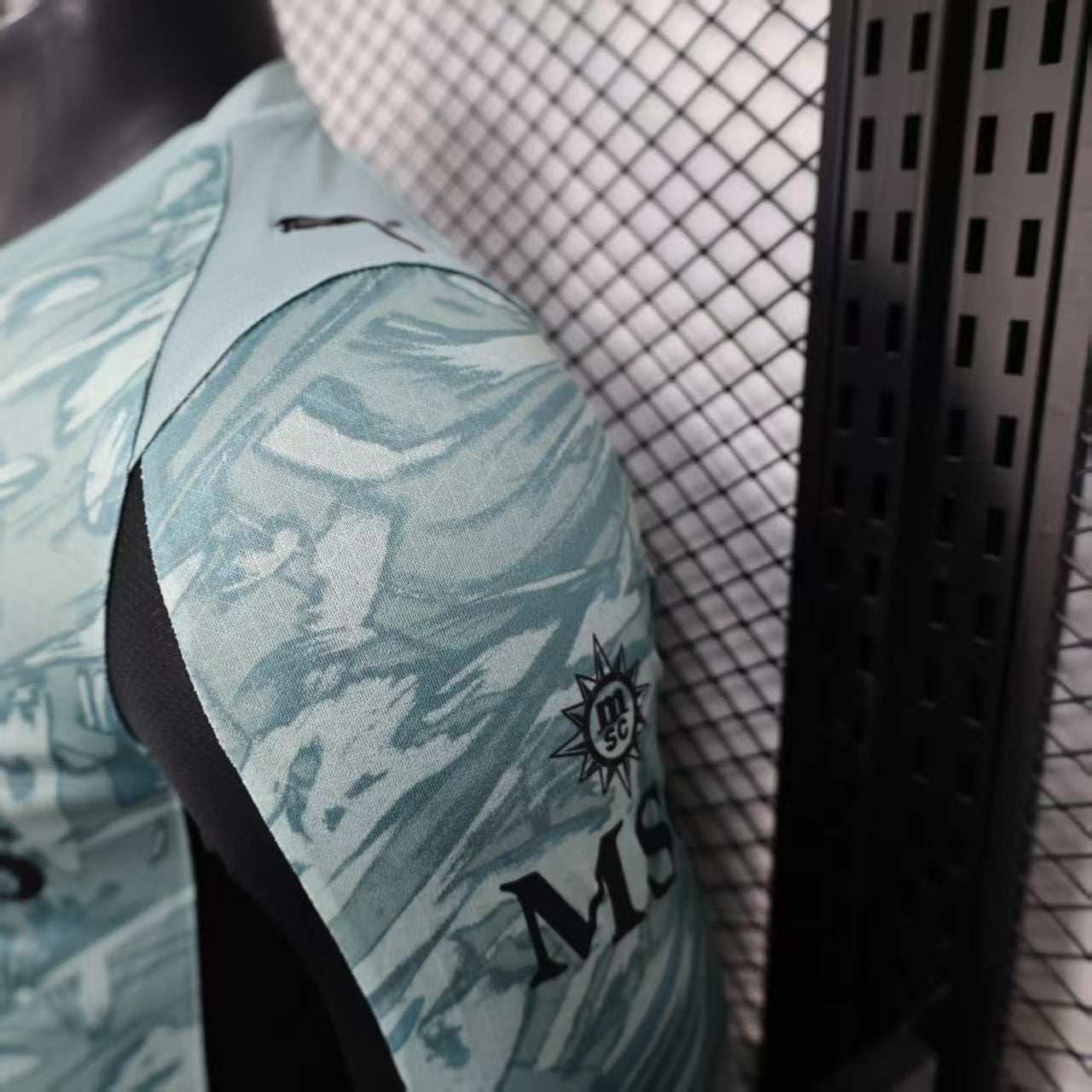 2025/26 AC Milan Away Long Sleeve Player Version Jersey -  Ice Blue Marble Pattern - Emirates