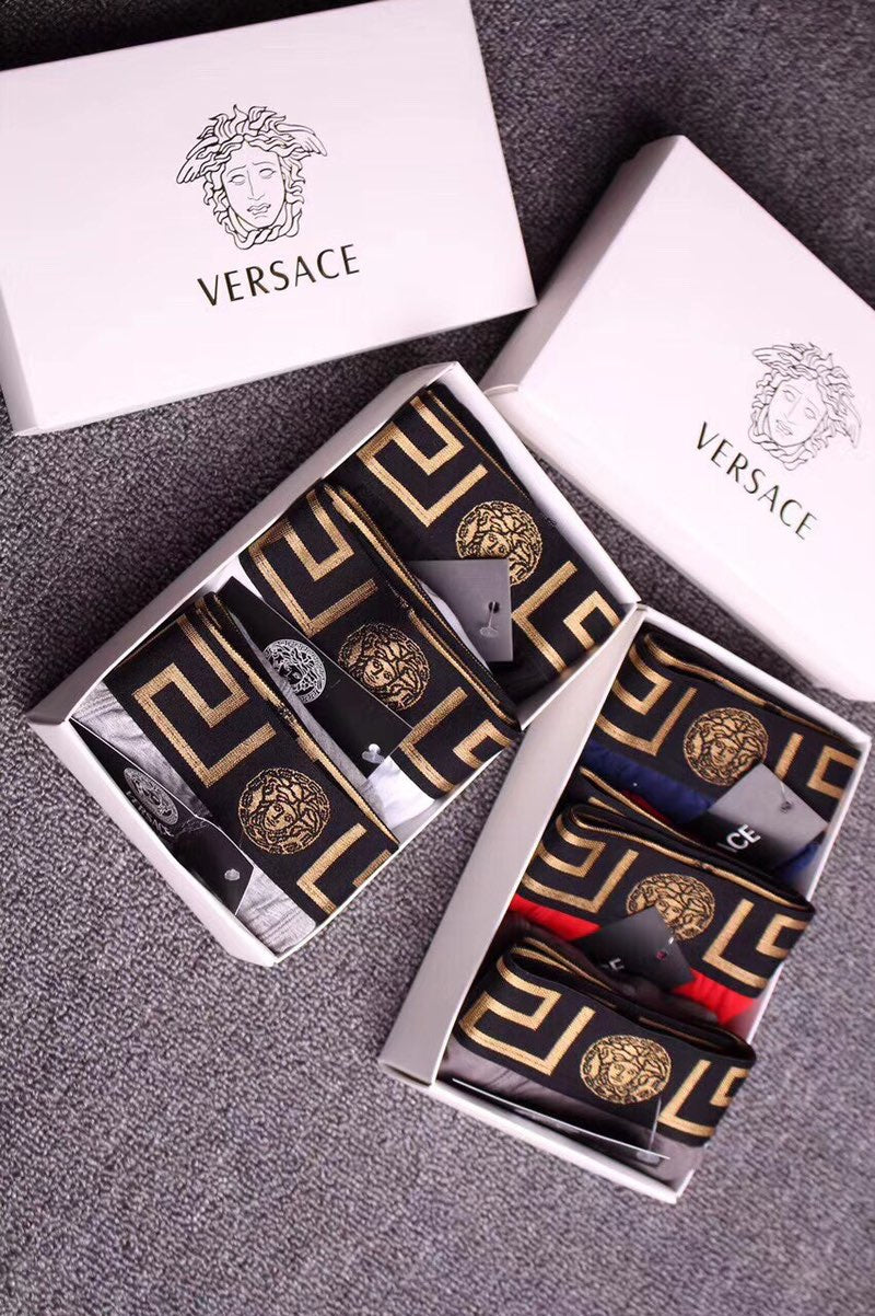 Versace Boxed Ornamental Folded Letter Panels Boxer Briefs, image 1