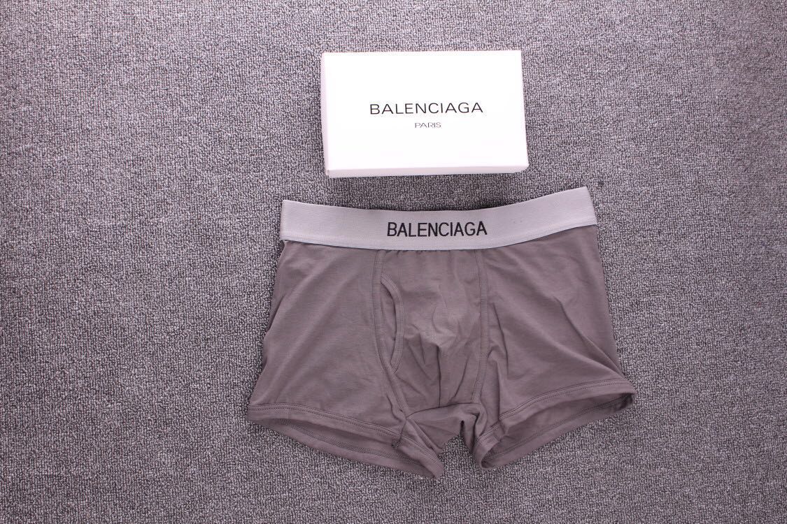 Balenciaga Boxed Pink Grey Navy Wordmark Bands Boxer Briefs, image 4