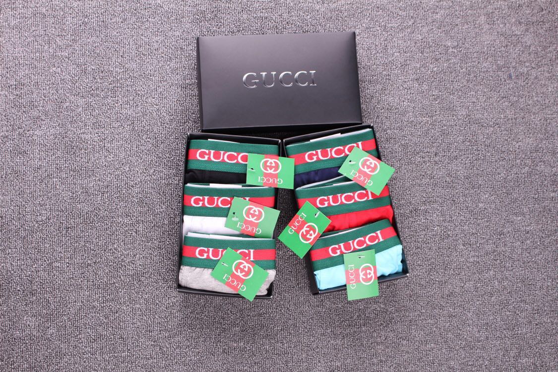 Gucci Allover Red Green Letter Print Boxer Briefs, image 1