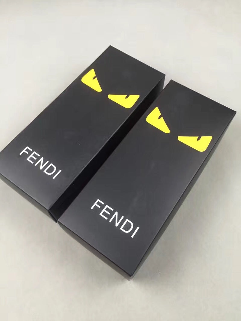 Fendi Grey Black Blue Yellow Eye Motif Ankle Socks, image 2