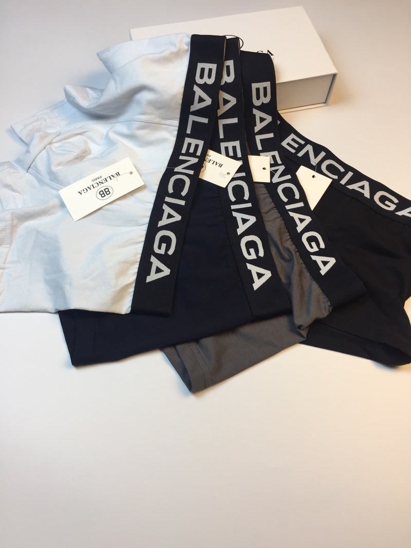 Balenciaga Pale Blue Black Broad Wordmark Boxer Briefs, image 6
