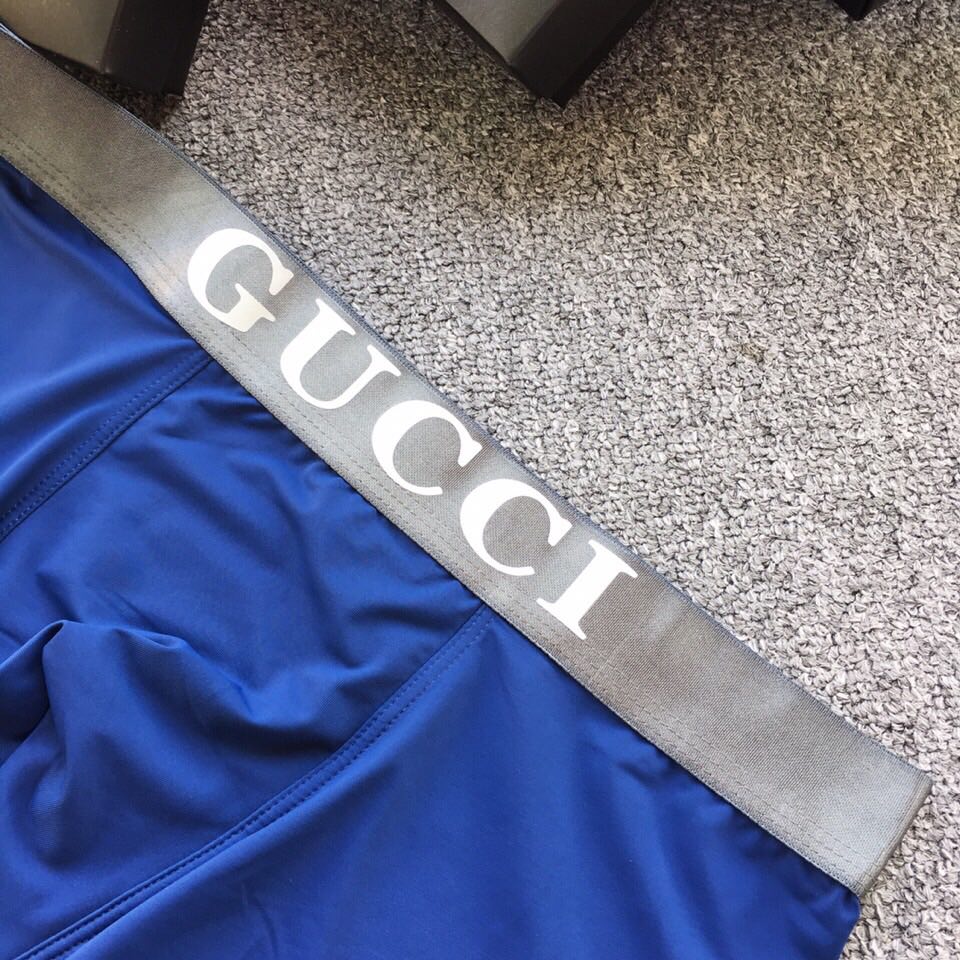 Gucci Blue White Grey Broad Letter Waist Boxer Briefs, image 7