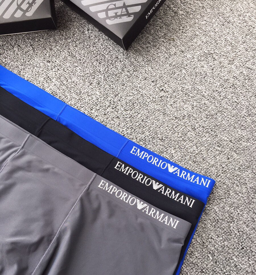 Armani Plain Mixed-Colour Boxer Briefs, Box of 3, gallery image 2
