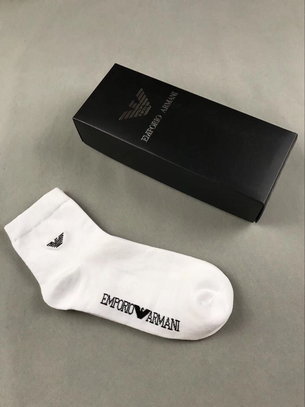 Armani Wordmark Low-Cut Socks, Box of 5 Pairs, gallery image 5