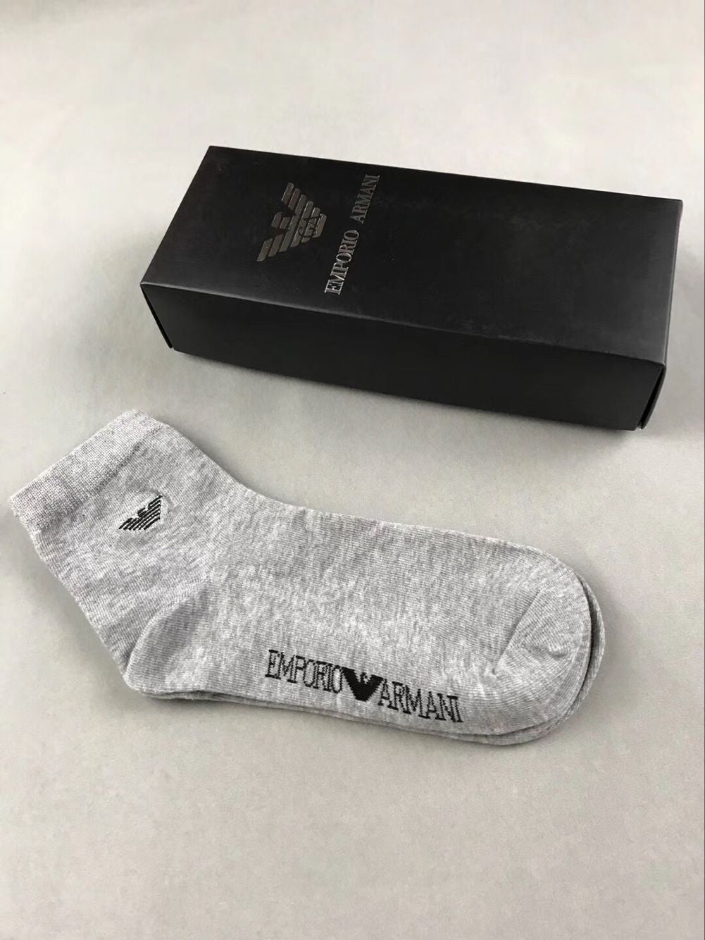 Armani Wordmark Low-Cut Socks, Box of 5 Pairs, gallery image 2