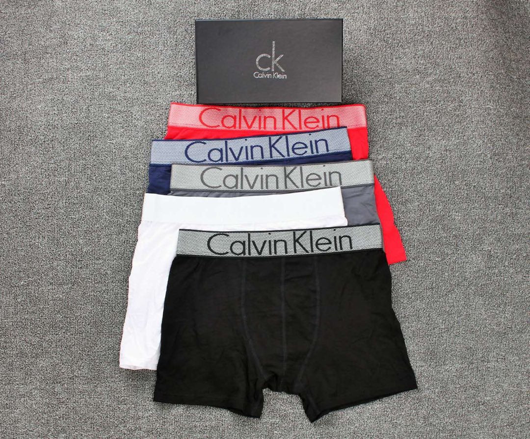 Calvin Klein Folded Grey Pink Blue Broad Text Boxer Briefs, image 3